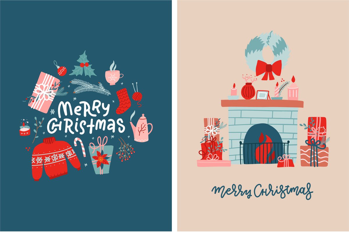 Fabrique a la Carte Kerstkaarten Set 'Christmas Chimney' 14 Kaarten
