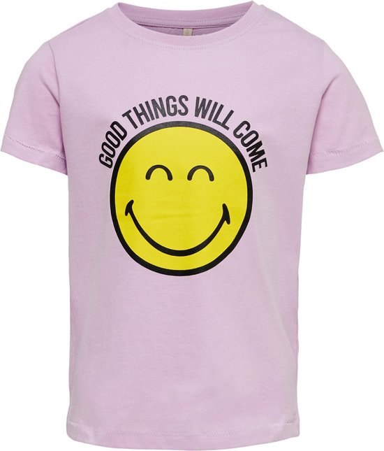 Only t-shirt filles - violet - KONsmiley - taille 110/116