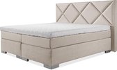 Luxe Boxspring 160x220 Compleet Beige Suite ruiten