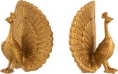 J-Line Set 2 Boekensteun Pauw Poly Goud