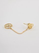 Earcuff slotje stud - goud