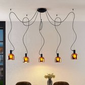 Lucande - hanglamp - 5 lichts - glas, ijzer - E27 - ,
