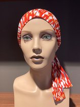 Dames Muts | Chemo Cap | Rood Meerkleurig