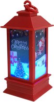 Dakta® Kerst Lantaarn | Kandelaar | Verlichting|  Kerstdecoratie | 14x5.2 cm | Versiering | Decoratie | Draagbaar | Plastic | Rood