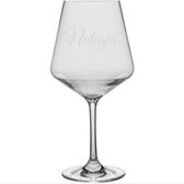 Wijnglas met naam geëtst - kerstdiner - gedekte tafel