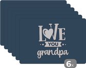 Set de table - Vaderdag - Papy - Proverbes - 45x30 cm - 6 pièces