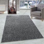 Tapis de salon à poil ras marbré brillant hauteur de 4 mm Gris