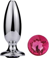 Nooitmeersaai - Metalen buttplug 38 – 125 mm rose kristal