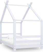 Kinderbedframe 80x160 cm wit massief grenenhout