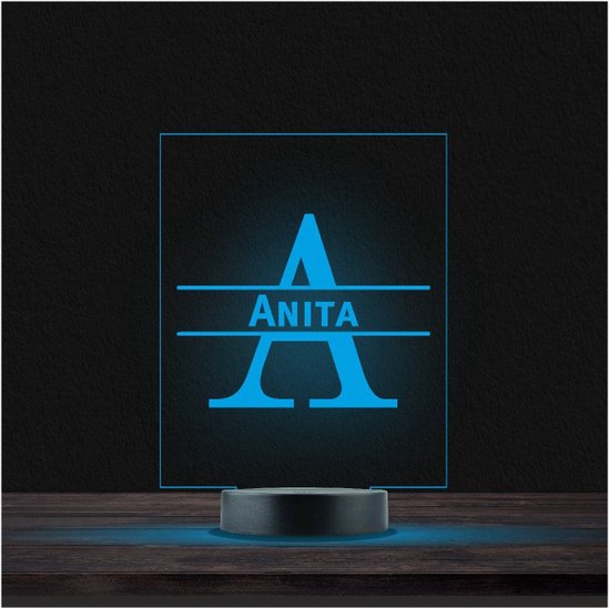 Led Lamp Met Naam - RGB 7 Kleuren - Anita