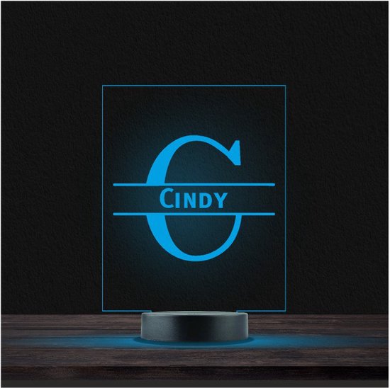 Led Lamp Met Naam - RGB 7 Kleuren - Cindy
