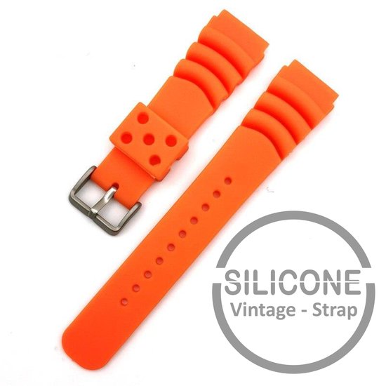 Bracelet de montre en caoutchouc et Siliconen de 22 mm Oranje adapté pour Seiko Citizen Bracelet de fixation de bande de 22 mm Bracelet - Bracelet de montre