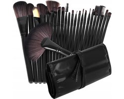 Professionele 24-Delige Make-Up Kwastenset - Cosmetica Visagie Makeup Kwasten Set - Mascara/Oogschaduw/Concealer/Foundation/Blush/Eyeliner/Highlighter/Poederkwast Beauty Brush - Countourkwast Make Up Brushes Borstels Penselen - Met Luxe Opberg Etui