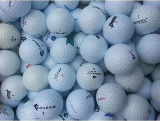 Golfballen gebruikt/lakeballs mix wit AAAA klasse 25 stuks