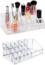 Make-Up Organizer - Beauty Organizer voor Make Up - Opbergbox - Opbergdoos Cosmetica - inclusief 10 kwasten