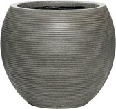 Pot Ridged Horizontal Abby M Dark grey 35x30 cm ronde bloempot
