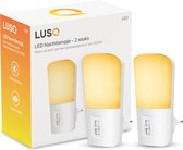 LUSQ® LED Nachtlampje in Stopcontact 2 stuks Dimbare Nachtlampjes met Sensor Nacht Lamp met Dag en Nacht Sensor
