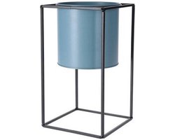 Bloempot metaal 30 cm blauw