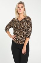 Cassis - Female - T-shirt met zebramotief  - Caramel