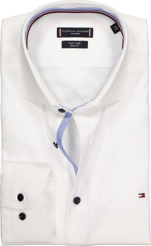 Tommy Hilfiger Shirt met lange mouwen wit zakelijke stijl Mode Zakelijke overhemden Shirts met lange mouwen 