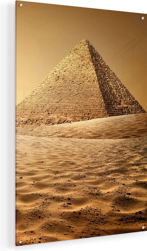 Artaza Glasschilderij - Egyptische Piramides - Egypte - 60x90 - Plexiglas Schilderij - Foto op Glas