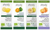 Physalis Citrus Mix - Etherische olie - 4 x 10ml Citroen, Mandarijn, Pompelmoes & Sinaasappel