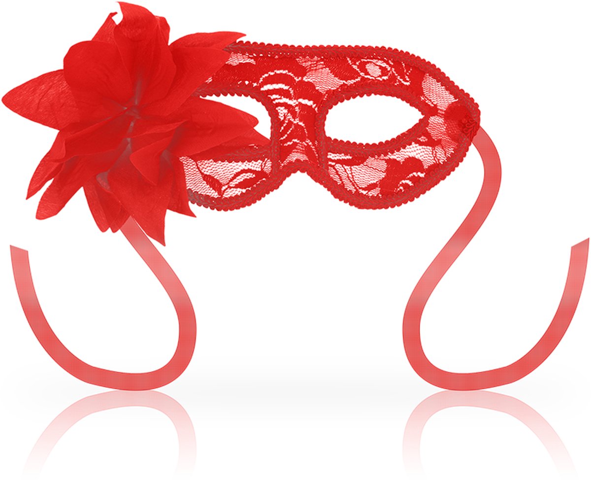 OHMAMA MASKS | Ohmama Masks Lace Eyemask And Flower - Red | BDSM | Fetish Mask