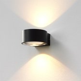 Wandlamp Hudson Zwart - Ø11cm - LED 2x4W 2700K 2x360lm - IP54 > wandlamp binnen zwart | wandlamp buiten zwart | wandlamp zwart | buitenlamp zwart | muurlamp zwart | led lamp zwart