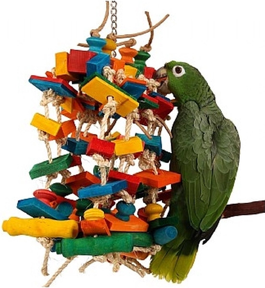 Zoo-Max Sisal Pianossimo 65 cm - speelgoed voor papegaaien - sloopspeelgoed - hout - papegaai - touw - speeltje voor ara