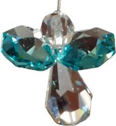 Geluksengel mini vervaardigd van Asfour Silverkristallen Groen ( Geluks engel , Beschermengel , Raamhanger , Raamkristal )
