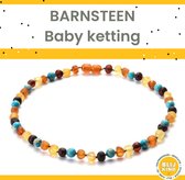 Blij Kind - Ambersteen - Barnsteen - Ketting - volwassen - 50 cm - tijgeroog - lapis lazuli - cognac amber - cherry amber - honey amber