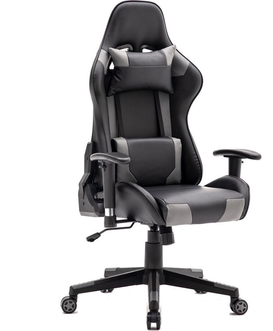 Gamestoel Thomas - bureaustoel racing gaming stijl - zwart grijs | bol.com