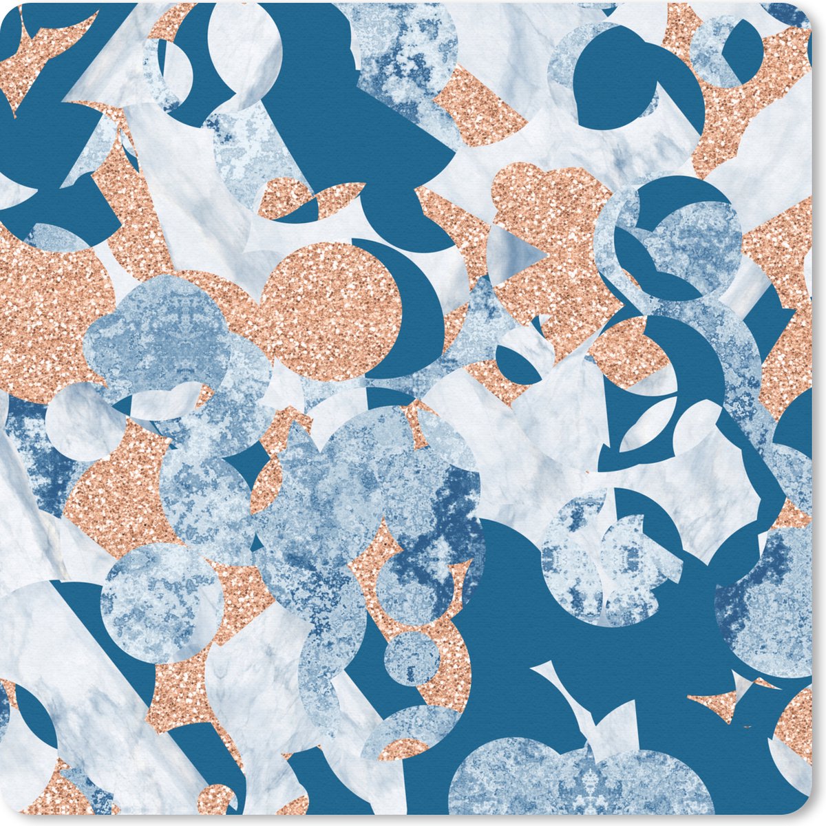 Muismat 30x30 cm - Mousepad Marmer - Geometrische vormen - Glitters - Muismatten