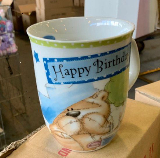 Beker - Mok - Happy birthday - verjaardagsbeker - 2stuks