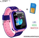 Smartwatch voor Kinderen LBS - Roze - Inclusief Simkaart - Kinder Horloge - One Size - Nederlandstalig