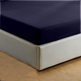 Nice Dreams - Hoeslaken - 100% Katoen - Navy - 160x200 cm (tot 30 cm hoogte)