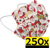 Kerst Mondkapje Wegwerp Mondmasker Niet Medisch Kerstman Beige - 250 Stuks