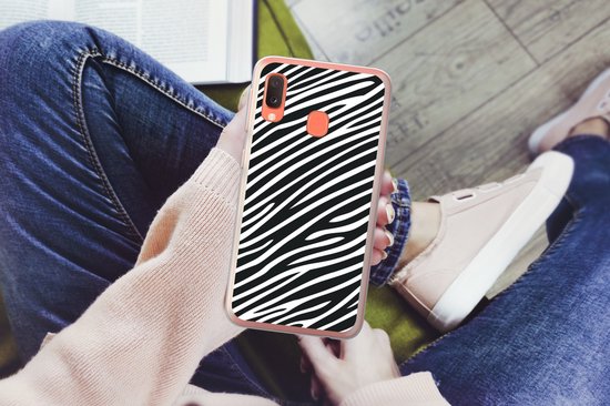 Coque Samsung Galaxy A20e - Animal Print - Zebra - Zwart - Siliconen - Sinterklaas - Noël - Cadeaux - Chaussures Cadeaux