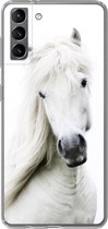 Geschikt voor Samsung Galaxy S21 Plus hoesje - Paarden - Boerderijdieren - Manen - Siliconen Telefoonhoesje