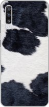 Geschikt voor Samsung Galaxy A70 hoesje - Afbeelding van een zwart-witte koeienhuid - Siliconen Telefoonhoesje