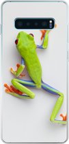 Geschikt voor Samsung Galaxy S10 Lite hoesje - Kikker - Dieren - Groen - Siliconen Telefoonhoesje