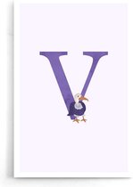 Walljar - Alfabet V - Muurdecoratie - Poster