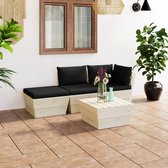 Decoways - 4-delige Loungeset met kussens pallet vurenhout