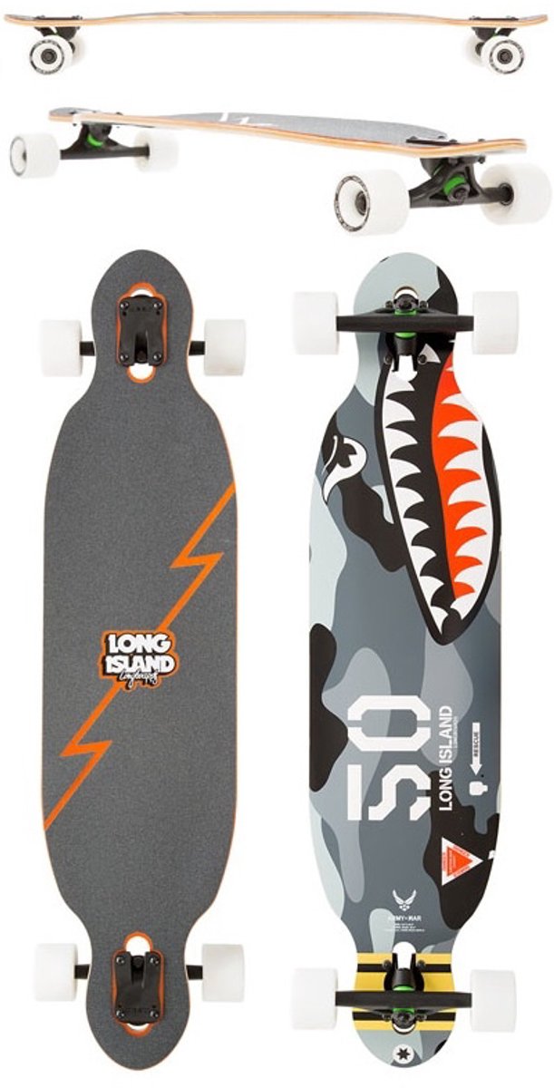 Long Island Army War 40.2 Longboard multi color