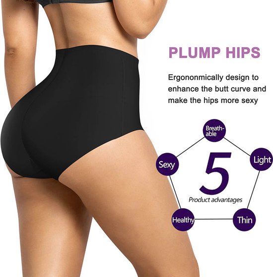 Yuson Girl Figuurvormende buikriem voor dames, shapewear, compressiekous, platte buik, hoge taille, vormend ondergoed, afslankslip, naadloos, Zwart, XL