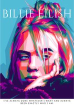 Poster Billie Eilish - Happier Than Ever - 60x42cm - Kunst - Merch - Cadeau - Graphic - Pop - Zangeres - Electropop - Topcadeau - Geschikt om in te lijsten