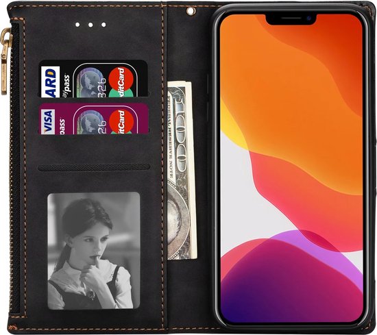 Étui livre Samsung Galaxy A51 | Étui de téléphone en cuir PU | Porte-cartes | Noir