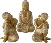 Boltze Home Buddha Dilara polyresin H18cm goud 3 set