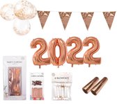 FOLIEZ® New Year's Eve feestversiering 2022 roségoud, gevuld met helium!