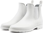 Geweo Regenlaarzen - Wellington Chelsea Laarzen - Kort Boots - Waterdichte - Dames - Wit - Maat 42